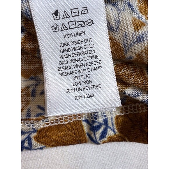 NWT Rachel Zoe Size Small Womens Orange Floral Linen Top Short Sleeve Shirt Boho - Picture 5 of 11